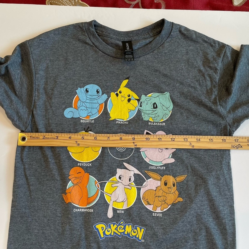 Pokemon T-shirt Youth Large 151 Golden Softstyle Cotton Blend Pikachu Eevee NWOT - Picture 5 of 7